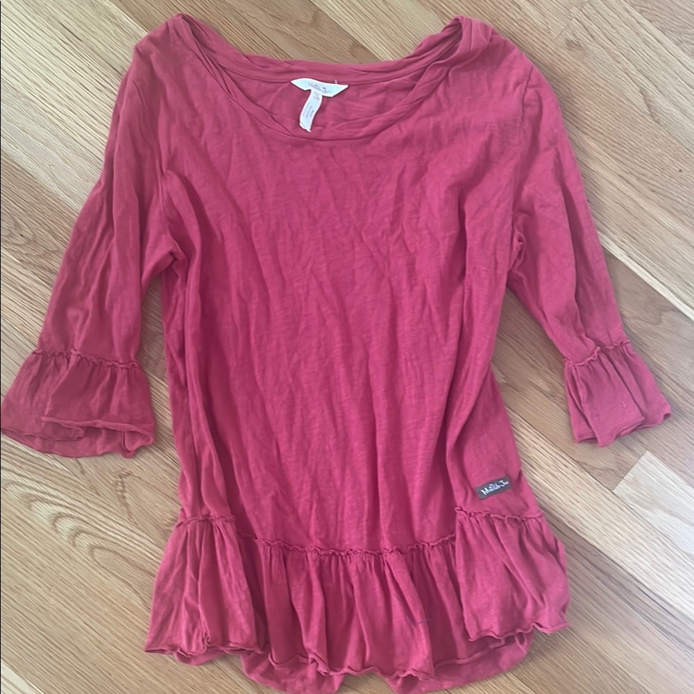 Matilda Jane Red Ruffle Hem Top
